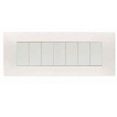 Placca bianco 7 moduli ghiaccio SIM11807.BG compatibile Axolute Vimar