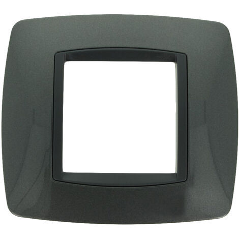 Placca Bombè Acciaio Scuro 502 2M Compatibile Bticino Living International