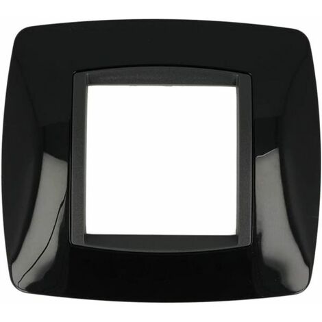 Placca Bombè Nera 502 2M Moduli Compatibile Bticino Living International SD88002-2