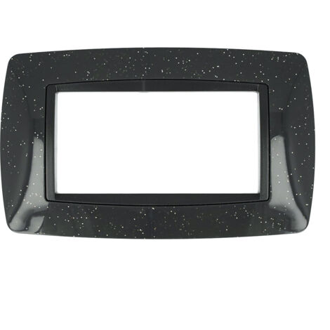 Placca Bombè Nera Flash 504 4M Moduli Compatibile Living International