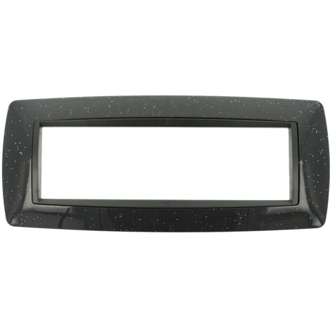 Placca Bombè Nera Flash 506 7M Moduli Compatibile Bticino Living International