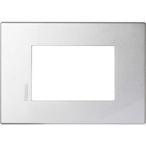 Placca Bticino Axolute air 3 posti metallo tech HW4803HC