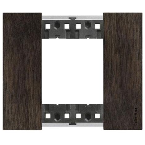 Placca Bticino Living Now 2 moduli colore legno noce KA4802LG
