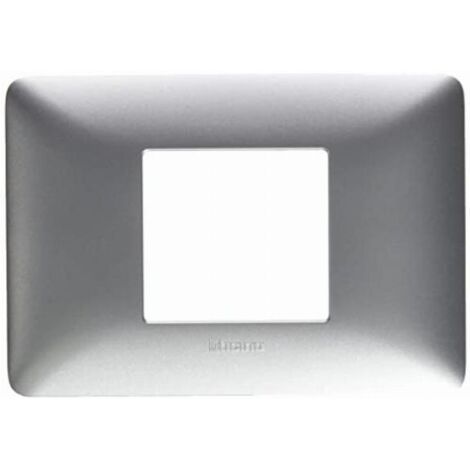 Placca Bticino Matix 2 Moduli centrati silver AM4819MSL