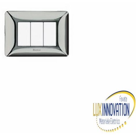 Placca Bticino Matix 3 moduli cromo lucido AM4803GCR