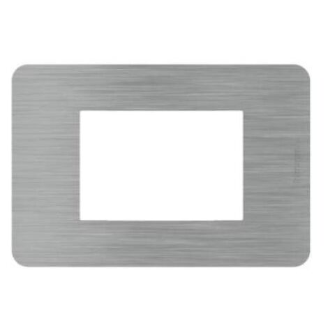 Placca bticino matixgo 3 moduli acciaio - ja4803es