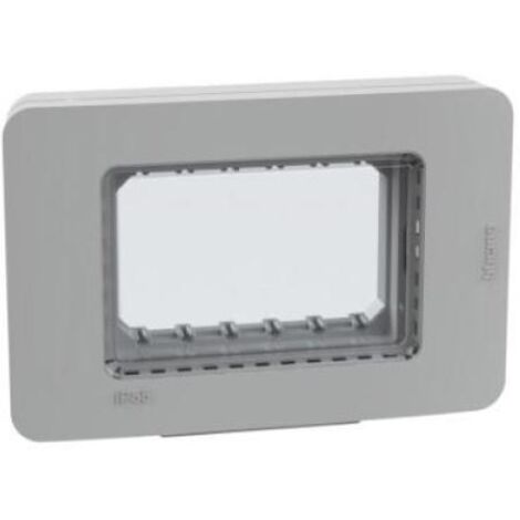 Placca bticino matixgo 3 moduli ip55 grigio - 28603g