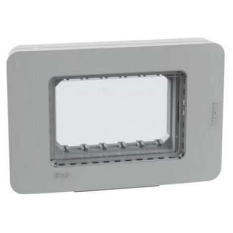 Placca bticino matixgo 3 moduli ip55 grigio - 28603g