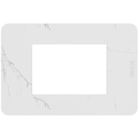 Placca Bticino MatixGO Effects 3 moduli Carrara effetto marmo JA4803EM