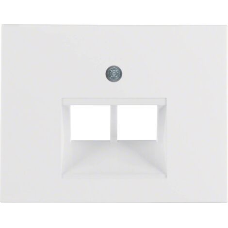 Placca centrale con 2 prese telefoniche/rete della serie “Berker K1” IP20 5,5x7x1,7cm colore bianco polare