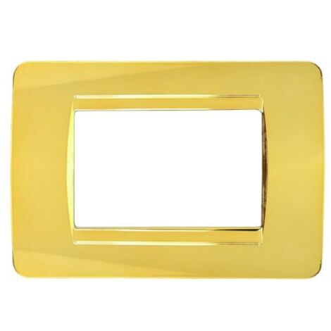 Placca Classic 503 3M Moduli tecnopolimero oro lucido Compatibile Bticino Matix