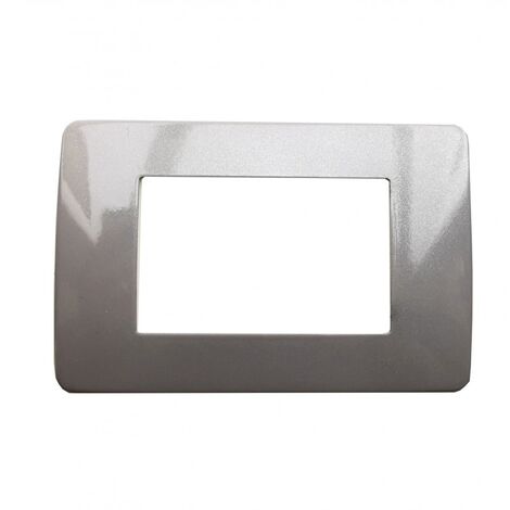 Placca Colore Argento Brillantinato Compatibile Matix 3 Posti - TOT