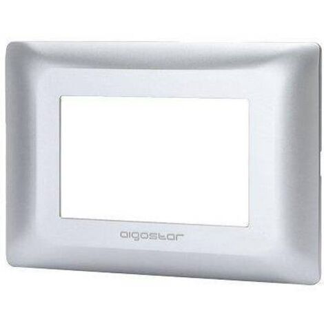 placca compatibile matix colore argento 3 fori