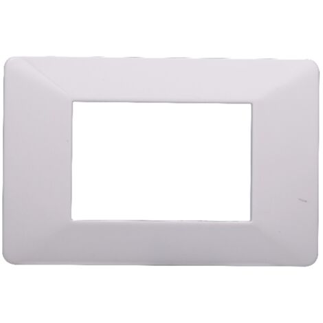 Placca compatibile Vimar Plana 3 moduli plastica colore bianco Ettroit EV83301