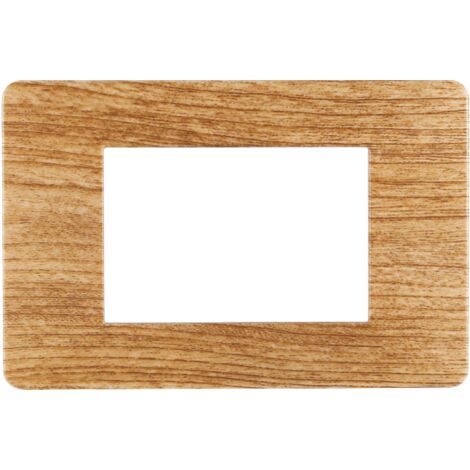 Placca compatibile Vimar Plana 3 moduli plastica colore legno scuro Ettroit EV83305
