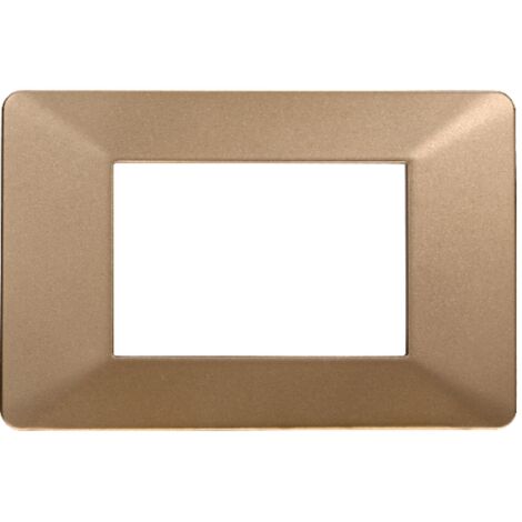 Placca compatibile Vimar Plana 3 moduli plastica colore oro Ettroit EV83311