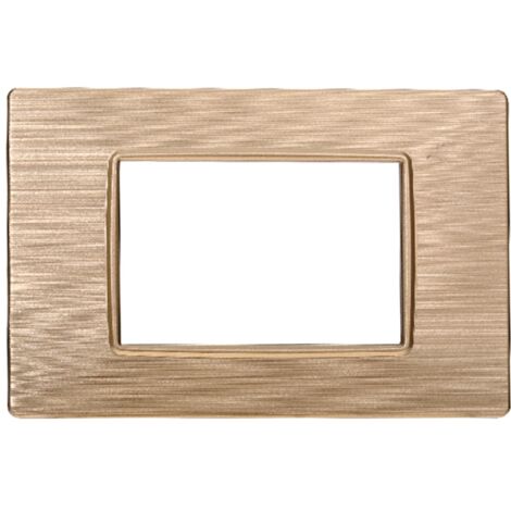 Placca compatibile Vimar Plana 3 moduli plastica colore oro satinato Ettroit EV85311
