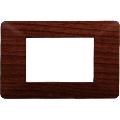 Placca compatibile Vimar Plana 3 moduli plastica colore radica Ettroit EV83303
