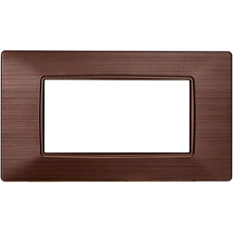 Placca compatibile Vimar Plana 4 moduli plastica colore bronzo satinato Ettroit EV85410
