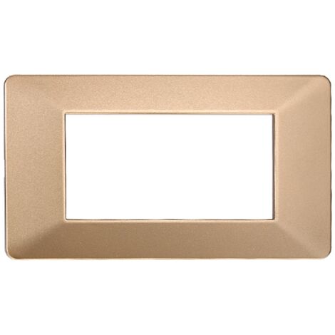 Placca compatibile Vimar Plana 4 moduli plastica colore oro Ettroit EV83411