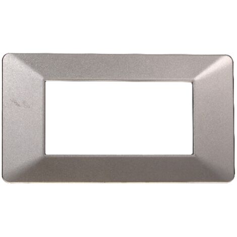 Placca compatibile Vimar Plana 4 moduli plastica colore titanio Ettroit EV83408