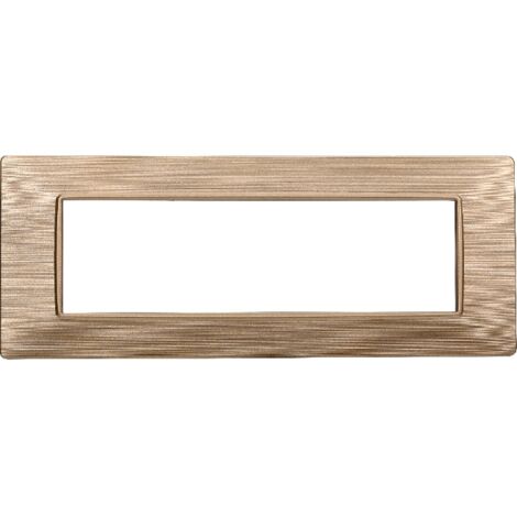 Placca compatibile Vimar Plana 7 moduli plastica colore oro satinato Ettroit EV85611