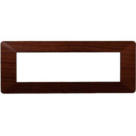 Placca compatibile Vimar Plana 7 moduli plastica colore radica Ettroit EV83703
