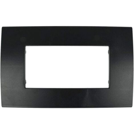 Placca Confort 504 4M Moduli Nero Compatibile con Vimar Arke' SD98004-2