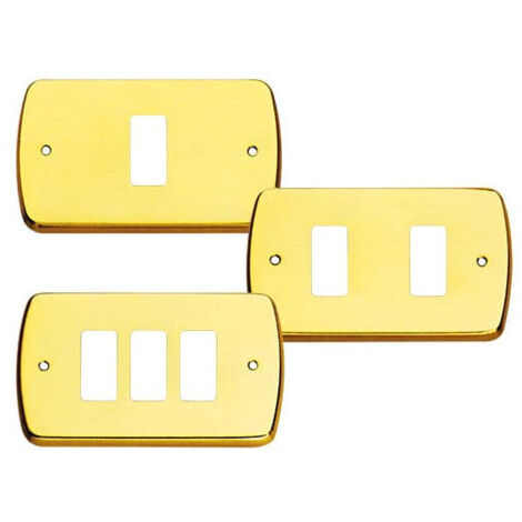 Placca Coprinterrutore magic in ottone Lucido  - 1 Posto - 1 Pz