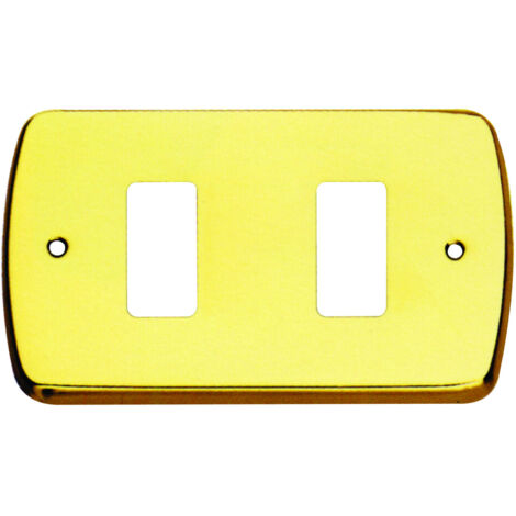 Placca Coprinterrutore magic in ottone Lucido  - 2  Posti - 1 Pz