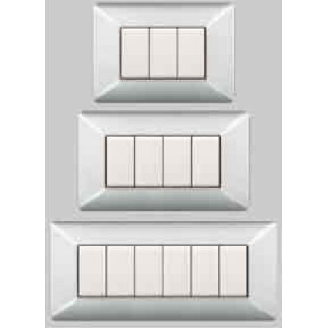 Placca coprinterruttore in alluminio chiaro easy 3 posti