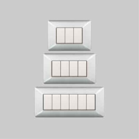 Placca coprinterruttore in alluminio chiaro 'easy' 3 posti EC ELETTROCANALI