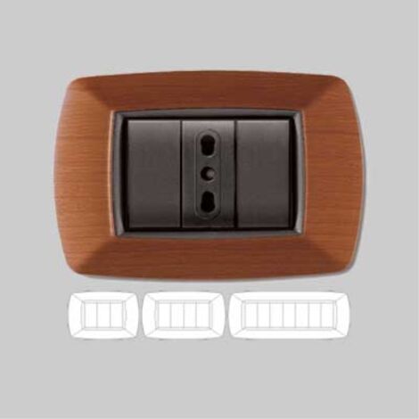 Placca coprinterruttore legno chiaro 'mylife' 7 moduli EC ELETTROCANALI