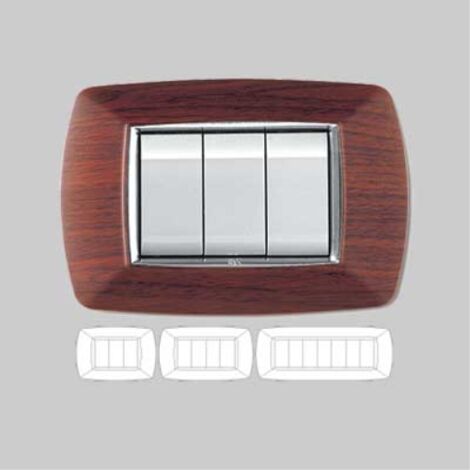Placca coprinterruttore legno scuro 'mylife' 7 moduli EC ELETTROCANALI