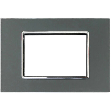 Placca Cristal 3M 4M 6M Acciaio Scuro Compatibile Bticino Axolute 3 POSTI