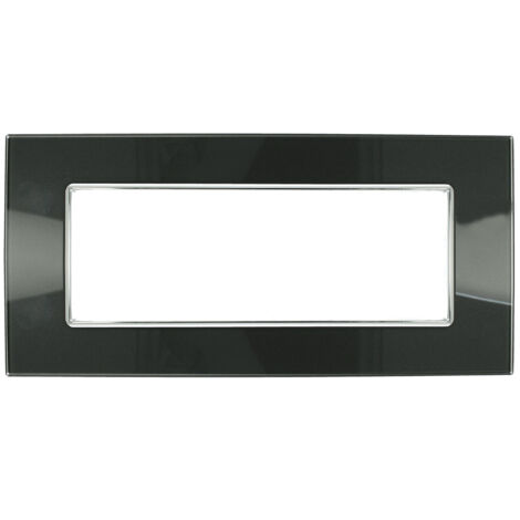 Placca Cristal 3M 4M 6M Acciaio Scuro Compatibile Bticino Axolute 6 POSTI