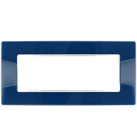Placca Cristal 3M 4M 6M Blu Capri Compatibile Bticino Axolute 6 POSTI