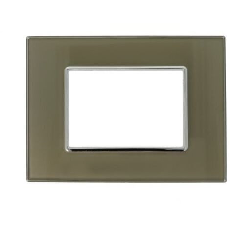 Placca Cristal 3M 4M 6M Bronzo Compatibile Bticino Axolute 3 POSTI