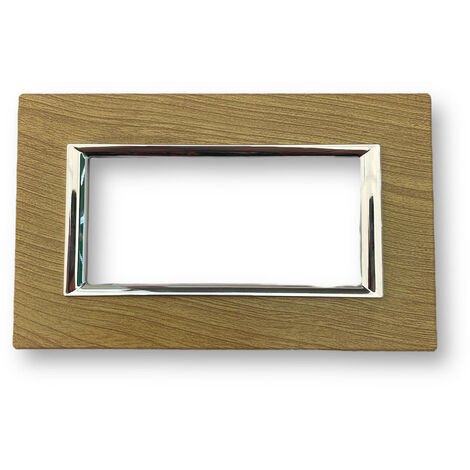 Placca Da Parete 4 Moduli Compatibile Matix Placchetta Effetto Legno Bambu C4804