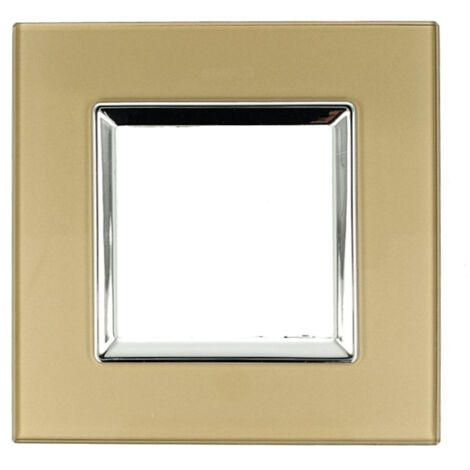 Placca Delux Vetro 2M 3M 4M 7M Bronzo Compatibile Vimar Arke  2 POSTI