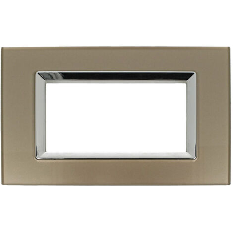 Placca Delux Vetro 2M 3M 4M 7M Bronzo Compatibile Vimar Arke  4 POSTI