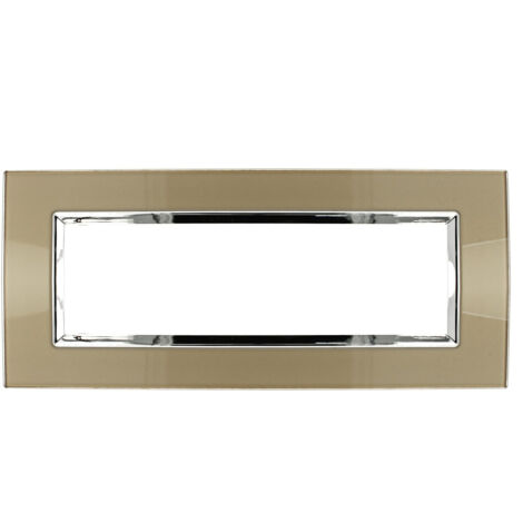 Placca Delux Vetro 2M 3M 4M 7M Bronzo Compatibile Vimar Arke  7 POSTI