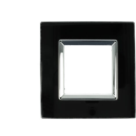 Placca Delux Vetro 2M 3M 4M 7M Nero Compatibile Vimar Arke  2 POSTI