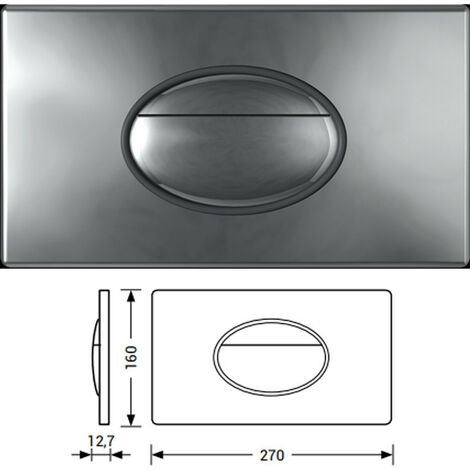 Placca Di Comando Ellipse TODINI - Cromo Lucido - Azionamento Meccanico - Compatibile con Cassette IDEA - Abs Alta Resistenza