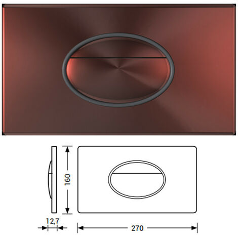 Placca Di Comando Ellipse TODINI - Rame - Azionamento Meccanico - Compatibile con Cassette IDEA - Abs Alta Resistenza