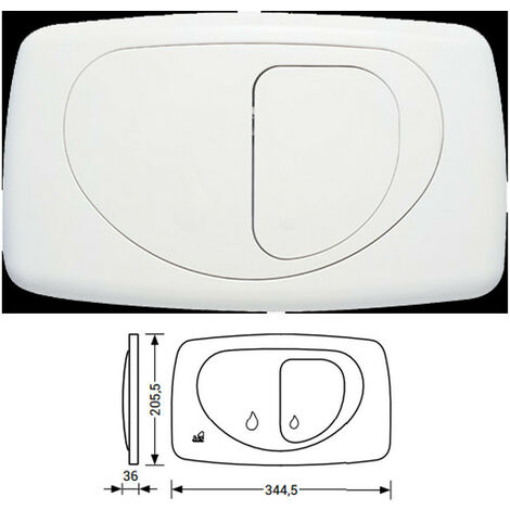 Placca Di Comando Evolution TODINI - Bianco - Compatibile con Cassetta Hidrobo x Evolution Abs Alta Resistenza Ai Graffi