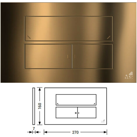 Placca Di Comando Idea Blu TODINI - Azionamento Meccanico - Per Cassette Della Linea IDEA BLU Abs Alta Resistenza - Bronzo