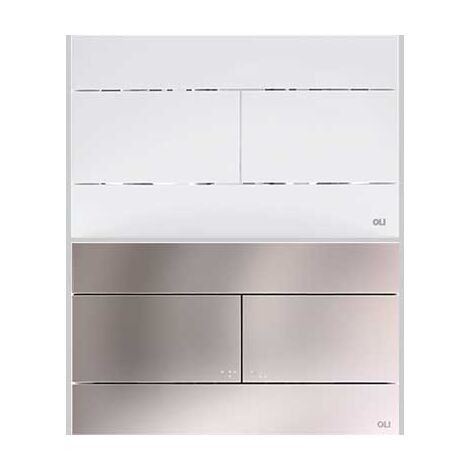 PLACCA DI COMANDO SLIM DOPPIO SCARICO  CROMO  SATINATA     OLIVER INTERNATIONAL