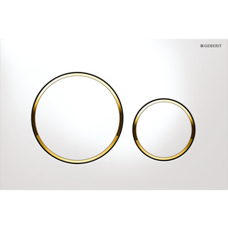 PLACCA DI COPERTURA 2 TASTI SIGMA 20 GEBERIT Bianco - bordi tasti Dorati