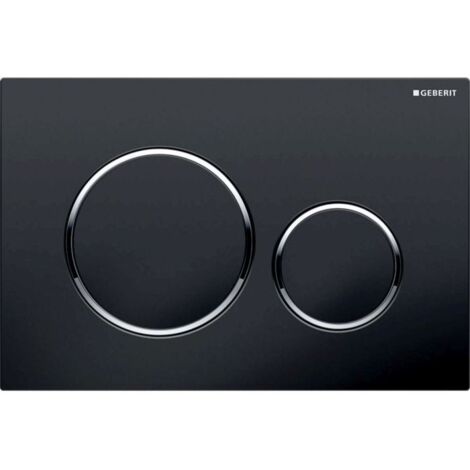 PLACCA DI COPERTURA 2 TASTI SIGMA 20 GEBERIT Nero - bordi tasti Cromati